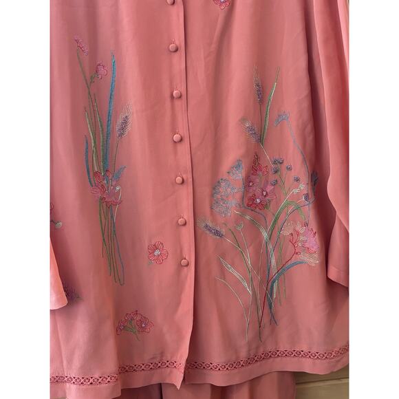 Silk Assets Diane Von Furstenberg 3 Piece Tunic Suit Sz XL 100% Silk Bohemian - Picture 3 of 11